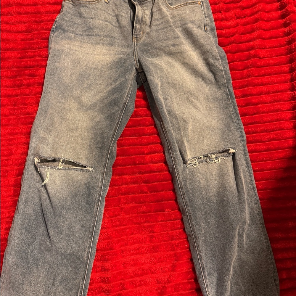 KanCan Distressed Gray Boyfriend Jeans